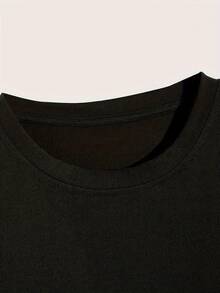 Camiseta estampada de corte holgado - Negro - Ver 3