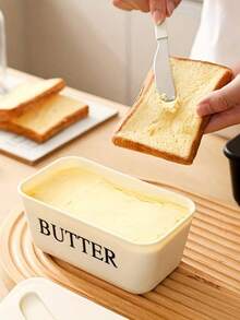 Butter Dish With Sealed Lid, Transparent Window Plastic Butter & Condiment Storage Box, Space-Saving Refrigerator Countertop Table Container, Sturdy Minimalist Kitchen Tableware Organizer, Easy Clean Sauce Snack Preservation Box - Multicolor - View 7