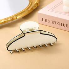 1件休闲街头风醋酸纤维大号发爪，奢华法式简约时尚发饰 - 彩色 - 查看 4