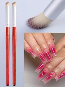 Nail Gradient Brush Set Ombre Brushes Wooden & Plastic Handle Nail Drawing Painting Brush Uv Gel Manicure Nail Art Tools - Multicolor - View 2
