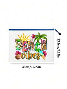 Transparent File Bag, Pvc Mesh Zipper Bag, A4 Data Bag With Beach Element Pattern, File Organizer - Transparent Plastic Envelope For Paper, Folders, Notebooks, Stationery - Perfect For Offices, Schools, Families, Travel - Waterproof Reusable Mesh Bag For Teachers, Students, Professionals - Perfect For Letter Paper, Homework, Receipts, Artworks - Lightweight And Transparent Storage Box, Inspection Bag, Project Folder, Mesh File Wallet - Multicolor - View 11