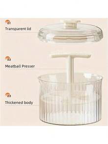 Meatball Maker With Lid - Easy-Press 5-Hole Translucent Manual Meatball Maker, Multi-Functional Kitchen Gadget For Perfect Fish Balls & More - PET Material, 1pc - Multicolor - View 5