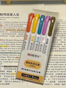 AOPO 5 Colors/10 Colors/15 Colors - Fluorescent Highlighter Set Soft Water-Based Dual-Tip Marker Pens For Marking, Note-Taking, Drawing, Bullet Journaling, Diary, Student Stationery And Office Supplies, Back To School - Sets - View 14