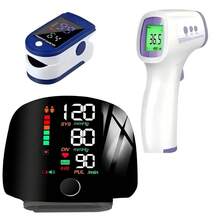 Kit Monitoreo de Salud Completo: Tensiómetro Digital de Muñeca Preciso + Termómetro Infrarrojo Sin Contacto + Oxímetro de Dedo Portátil con Pantalla LED - conjunto1 - Ver 8
