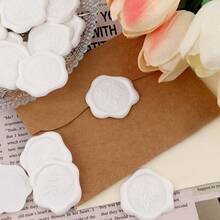 20 PCS Eucalyptus Pattern Self-Adhesive Wax Seal Stickers For Gifts Wedding Invitation Envelope Sealing-White - Eucalyptus Ivory - View 3