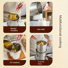 [Stainless Steel Deep Fryer] 4pcs Set, Compact, Durable & Easy-To-Clean Design With Filter Rack For Perfect Fries, Fish Fillets & Chicken - Essential Kitchen Tool, Integrated Oil-Free Cooking Solution, Cooking Fish Fillets, Making French Fries, Kitch - View 6