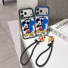 This Disney Mickey Mouse Pattern Lanyard Phone Case Features A Strong Magnetic Closure And Full Coverage Of Acrylic And TPU Material. It's Shockproof, Lightweight, And Suitable For IPhone17/16/11/13/15/15 Plus/15 Pro/15 Pro Max/12/14 Pro Max/11 Pro Max/12 Pro/12 Pro Max/13. It's A Popular Birthday Gift, Business Gift, Durable, Stain-Resistant, And Fingerprint-Resistant New Phone Case For Men And Women. It Also Includes A Mickey Mouse Phone Case And Mickey Mouse Doll Bracelet. Compatible With SamsungGalaxy S20, S21, S22, S23, And S24 Series. It's The Perfect Gift For Friends And Family. This Stylish Phone Case Is Fun, Lightweight, And Durable. IPhone17 Pro Max Phone Case, Minnie Phone Case. - Clear - View 2