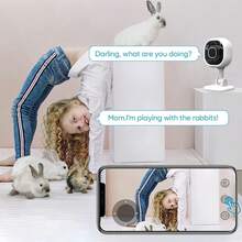2.4GHz Wireless WiFi Indoor Security Camera, 1080P HD Pet/Baby Monitor, Two-Way Audio, Motion/Person/Pet Detection, Smart AI Alerts, Support TF Card & Cloud Storage - White - View 5