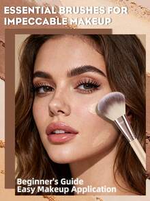 Bộ dụng cụ trang điểm đa năng 40 món bao gồm 20 cọ trang điểm, bông phấn tròn, mút trang điểm và bông phấn mini, bộ dụng cụ làm đẹp hoàn chỉnh cho trang điểm mặt và mắt. - Màu be - Xem 5