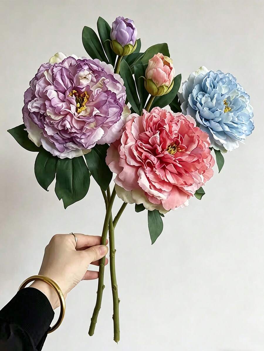 Bộ 3 bông, hoa mẫu đơn nhân tạo cao 30cm với nụ và lá xanh. Hoa mẫu đơn giả sống động như thật, hoa nhân tạo, cành hoa nhân tạo, thích hợp để trang trí nhà cửa, bó hoa cưới, trang trí ngày lễ, quà tặng Ngày Valentine, quà tặng Ngày của Mẹ và trang trí bàn tiệc. Hoa hồng, trang trí đám cưới, bó hoa, hoa nhân tạo, bó hoa tươi, vật tư hoa, hoa giả, trang trí trong nhà, quà tặng Ngày của Mẹ, trang trí nhà cửa, hoa giả, trang trí mùa xuân. - Nhiều màu - Xem 1