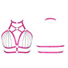 Sujetador de estilo punk con cadena metálica para mujer de talla grande, disfraz gótico para Navidad/Halloween/Carnaval - Multicolor - Ver 5