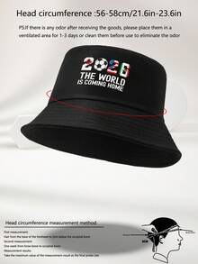 1 pièce Chapeau seau homme 2026 nouveau motif CANADA brisé imprimé personnalisé populaire minimaliste protection solaire noir multicolore mode décontractée extérieure convient pour le port quotidien les voyages en plein air la pêche le visionnage de sports cadeau polyvalent Coupe du Monde 2026 - D - Voir 4