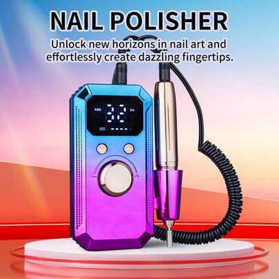 20,000 RPM Rechargeable Electric Nail Grinder, Nail File, Professional Portable Acrylic, Gel Nail And Polishing Nail File Kit With 12 Sanding Bands, 1 Brush And 20 Sanding Bands, Wireless Design, Ideal Gift For Women