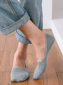 3/5双装男士隐形无痕袜，超柔软棉质防滑隐形袜，带硅胶后跟防滑设计，透气鞋套，适用于乐福鞋、平底鞋和运动鞋 - 彩色 - 查看 3