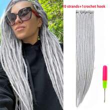 24 Inches Dreadlocks Extension 10 Strands Soft Synthetic Super Long Hippie Single Ended Dreads Ombre Blonde Loc Extensions Reggae Style Crochet Hair For Women - Multicolor - View 12