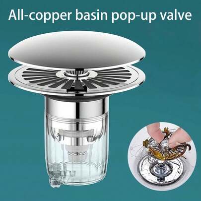 Lưới lọc rác cống bồn rửa nhà tắm, nút chặn cống bằng thép không gỉ có thể tháo rời.