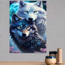 Kit de Pintura de Diamante 5D Majestic Wolf DIY, 15.75x27.56in - Arte de Diamante Redondo Completo para Principiantes, Decoración de Pared para el Hogar - Enmarcado - Ver 3
