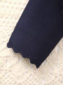 Selendang Rajut Polos Elegan dan Manis untuk Bayi Perempuan, Desain Renda untuk Menambah Kelembutan, Cocok untuk Pemakaian Sehari-hari, Jalan-jalan, atau Hadiah Idul Adha - Royal Blue - View 3
