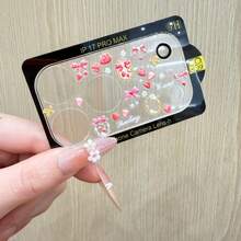 Miếng dán màn hình điện thoại Sweet Sister Strawberry Love, tương thích với Apple 17 Pro/17 Pro Max, bảo vệ toàn diện khỏi trầy xước. - Miếng dán ống kính trong suốt + hình dán quả dâu tây - Xem 5