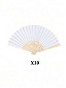 1-20 Peças Leques de Madeira Oca Dobráveis, Leques Decorativos de Papel Dobrável de Cor Sólida, Acessórios de Verão Portáteis de Bambu DIY, Leques de Mão, Leques Dobráveis, Leques de Moda Personalizados, Adequados para Casamento, Decoração de Festa, Decoração Doméstica de Artes e Artesanato, Lembranças de Convidados de Casamento, Decoração de Festa de Aniversário, Dia das Mães, Primavera, Presentes de Páscoa, Apresentação de Festa, Adereços de Foto, Adequados para Decoração Doméstica, de Quarto e de Escritório (Quantidade de Varetas do Leque Aleatória) - Branco - Visão 11