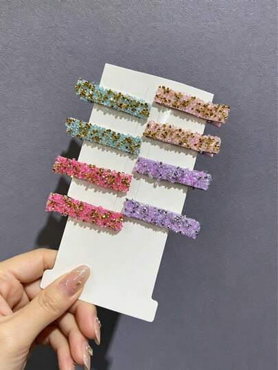 2pcs/4pcs Shiny Rhinestone Hair Clips, Cute & Sweet For Students, Side Bangs, Classic Fashion Hair Accessories For Daily Use, Suitable For All Seasons,Summer,Holiday,Travel