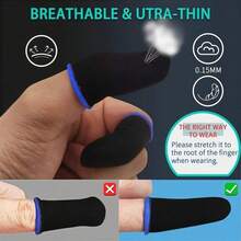 5 Pairs Random Color Mobile Game Finger Sleeves, Anti-Slip, Breathable, Thin, Sensitive Touch, Smooth Operation, Enhance Gaming Experience - Multicolor - View 12