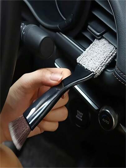 Car Interior Detail Brush - Soft Bristle Cleaning Tool, Suitable For Dashboard, Vents And Crevices - No Battery Needed, Plastic Duster Brush For Car Detailing, Vehicle Interior Cleaner | Stylish Handle Brush | Plastic Bristle Brush, Auto Accessories, Christmas Small Gift