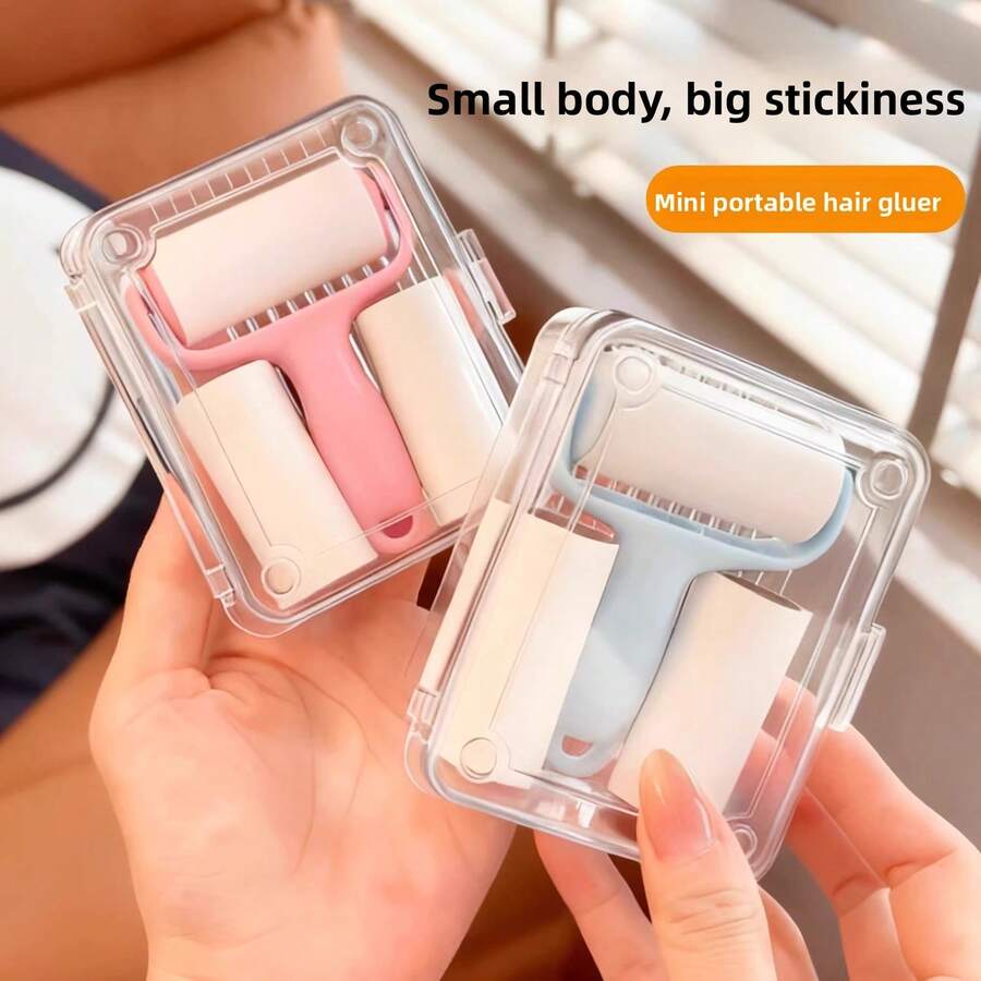1 Bộ dụng cụ loại bỏ xơ vải, giấy dính, con lăn mini cầm tay, dụng cụ tẩy lông có độ bám dính cao - nhiều màu - Xem 1