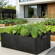 1pc Planting Bag, Planting Container, Seedling Bag, Seedling Tray, Vegetable Planting Bucket, Medicinal Herb Planting, Thickened Rectangular Planting Bag, Vegetable Seedling Box, Yard Planting Pot Box, Breathable Non-Woven Fabric Planting Bag - Multicolor - View 10