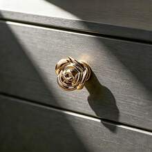1pc Gold Rose Flower Drawer Knob, Vintage European Style Floral Cabinet Handle, Kitchen/Wardrobe/Vanity Hardware, Suitable For American/French Country Decor - A - View 6