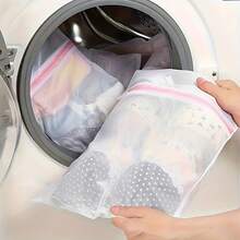 Fabric Bra Laundry Mesh Bag - Multi-Purpose Mesh Storage Bag With Zipper, Used For Washing Delicate Garments, Ideal For Underwear, Socks, And Small Items, White With Colorful Floral Pattern, Laundry Storage Box |     Decorative Laundry Bag |     Zippered Mesh Bag, Laundry Bag, Suitable For Use During 11 Holidays ZRTP 1PCJ - Coarse Mesh - View 7