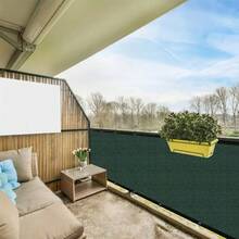 1pc Heavy Duty Green PE Privacy Screen Fence, Garden Privacy Weatherproof Shade Netting, Suitable For Garden, Patio, Backyard - Indoor & Outdoor Use, No Electricity Needed, Hanging Style Enhances Yard Aesthetics, 90% Shading Reusable Privacy Fence Cover - High Quality PE Vinyl Material With Metal Grommets And 6-Line Reinforced Edges, Dark Green Suitable For Patio Trellis, Outdoor Fencing - 1PC - View 5