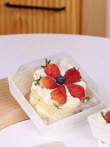 5/10/20pcs Dessert Boxes With Transparent Lids, Meat Platter Boxes, Grease-Proof Kraft Paper, White & Pink Kraft Paper Baking Boxes, Suitable For Cookies, Macarons, Cakes, Sandwiches, Great For Weddings, Parties, Special Occasions, Thanksgiving, Halloween, Christmas, Autumn Gifts And Decorations - Multicolor - View 8