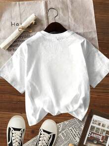 New Fashion Women's Round Neck T-Shirt, Bow Art Print, Casual, Comfortable And Versatile For Daily Wear, Spring Outfit - White - View 2
