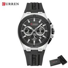 Men's Luxury Sports Quartz Chronograph Waterproof Silicone Strap Luminous Auto Date Wrist Watch - Multicolor - View 18