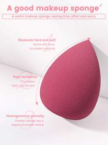 41 piezas Juego de herramientas de maquillaje todo en uno con 25 piezas de brochas de maquillaje, esponjas de maquillaje, polveras triangulares, polveras de cojín y limpiador de brochas, kit completo de belleza cosmética para maquillaje de rostro y ojos - Burdeos - Ver 6