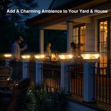 Post Cap Lights Suitable For 4x4 4.5x4.5 5x5 Posts - Outdoor Solar Deck Lights With -Controlled Solar Lights, Plastic Fence & Deck For Garden,, Balcony, Rooftop (Black) - Post Cap Lights (Black) - 查看 6