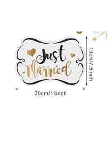 新婚车装饰套装：12 x 7.5 英寸磁性装饰贴、5.1 x 22.4 英寸婚车窗贴纸、蜜月婚礼“新婚快乐”装饰横幅 - 剛剛結婚 - 查看 14
