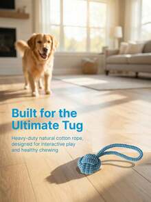 1pc Blue-Green Interactive Tug-Of-War Dog Rope Toy, Suitable For Medium And Small Dogs, Helps Clean Teeth, Bite-Resistant And Durable, Suitable For Indoor And Outdoor Play, Perfect Easter Gift For Dog Lovers - Multicolor - View 7