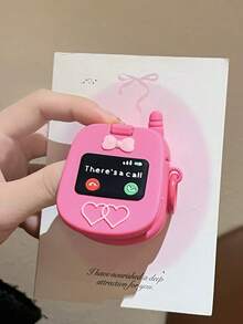 Soft Silicone Cute Bluetooth Earphone Protective Case, Compatible With Apple 1/2/Pro/3/Pro (2nd Generation), Rose Red - Hot Pink - View 4