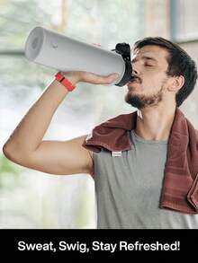 18/26/40盎司不锈钢保温运动水壶，带吸管盖和提手，宽口双层防漏设计，保冷24小时，保温12小时 - 40oz白色 - 查看 11