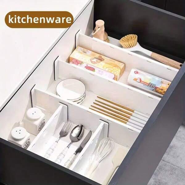 Adjustable Drawer Divider Storage Panel, Suitable For Expanded Plastic Drawer Dividers In Kitchens, Bedrooms, Offices, Dressing Tables, Etc. (White),Bedroom Room Decor,Back To School