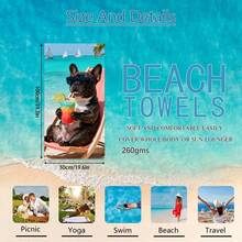 1pc Bulldog Beach Towel, Super Absorbent Large Beach Blanket, Suitable For Beach, Pool, Travel, Camping, Yoga, Available In Multiple Sizes - Beach Bully - View 13