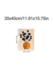 1件極簡植物印花抽象北歐花卉海報，中世紀風格，節日禮物，適用於臥室、客廳、廚房，牆面藝術，牆面裝飾，家居裝飾，房間裝飾，帆布牆面藝術，海報，附框牆面藝術，可選框架 - A - 查看 15