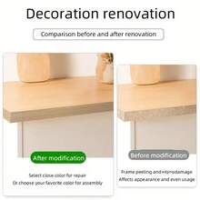 1 Rollo de 10m/393.7in Cenefa decorativa autoadhesiva, con patrón de grano de madera, para muebles, gabinetes, sellado de bordes de armarios - A - Ver 8