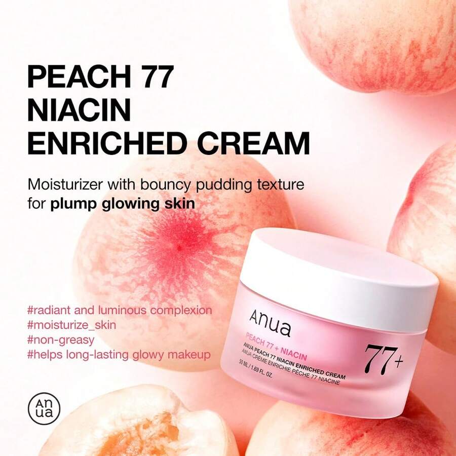 Anua Peach 77+Niacin Enriched Cream 50ML - Peach 77 Enriched Cream + Niacinamide - Niacinamide - View 1