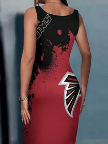 3D Printed Women's Vest Atlanta Falcons Logo Splatter Design Bodycon Dress,Stylish And Comfortable - Satly - View 4