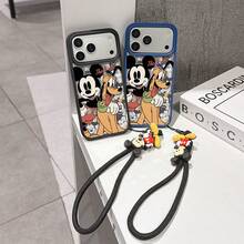 This Disney Mickey Mouse Pattern Lanyard Phone Case Features A Strong Magnetic Closure And Full Coverage Of Acrylic And TPU Material. It's Shockproof, Lightweight, And Suitable For IPhone17/16/11/13/15/15 Plus/15 Pro/15 Pro Max/12/14 Pro Max/11 Pro Max/12 Pro/12 Pro Max/13. It's A Popular Birthday Gift, Business Gift, Durable, Stain-Resistant, And Fingerprint-Resistant New Phone Case For Men And Women. It Also Includes A Mickey Mouse Phone Case And Mickey Mouse Doll Bracelet. Compatible With SamsungGalaxy S20, S21, S22, S23, And S24 Series. It's The Perfect Gift For Friends And Family. This Stylish Phone Case Is Fun, Lightweight, And Durable. IPhone17 Pro Max Phone Case, Minnie Phone Case. - 無色 - 查看 2