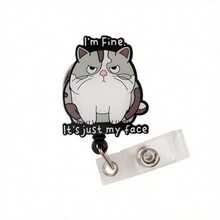 可爱浣熊伸缩式D卡套，卡通造型，护士医院胸牌夹，办公挂绳，1个装，学习用品，返校季 - 彩色 - 查看 9