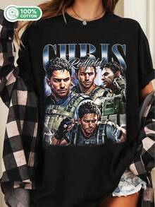 Limited Chris Redfield Vintage T-Shirt, Gift For Women And Man Unisex T-Shirt - Black - View 6